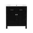 thumbnail image 3 of 60" Black Bathroom Furniture, Double Sinks, Adjustable Shelf, Gracefully Closing Doors, Flip Drawer - Exquisite Sanctuary Sink Vanity, Ceramic Seamlessly Sophisticated, 3 of 7