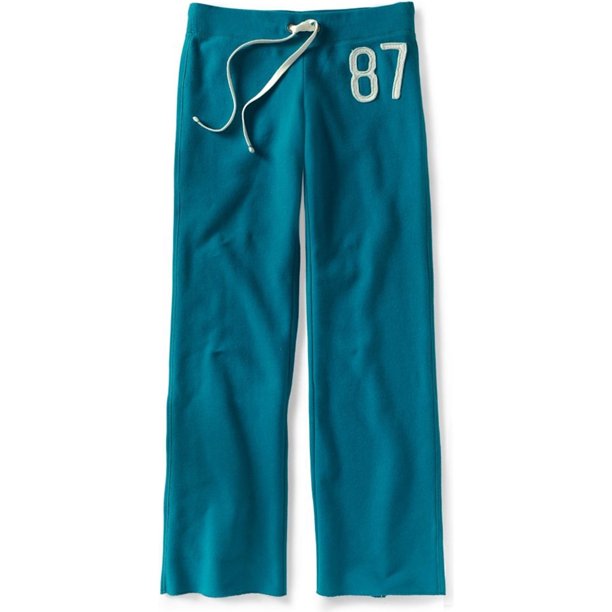 Aeropostale - Pantalones de chándal casuales clásicos de forro polar para mujer, verde, mediano