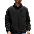 thumbnail image 3 of Zedker Men's Polar Fleece Jacket Lightweight Full Zip Jackets Outdoor Hiking Casual Soft Warm Coat With Pockets Black M, 3 of 10