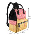thumbnail image 2 of Lafuoo Ice Cream Pattern Multifunctional Mommy Backpack, Large Capacity Multi-pocket Waterproof Backpack, Suitable for Women to Travel, Shopping-One Size, 2 of 6