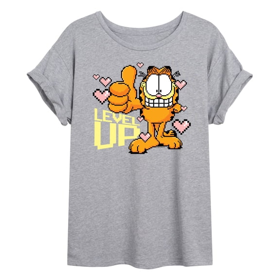 Garfield - Level Up Your Life - Juniors Ideal Flowy Muscle T-Shirt