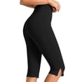 thumbnail image 2 of Vmvidoty Women Legging Plus Size High Waist Capri Yoga Leggings Cropped Pant for Workout Black 2XL, 2 of 8