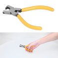 thumbnail image 1 of Leather Puncher, Double Lever Mechanism Hole Pincers Labor-Saving Non-Slip Yellow Handle With Spring Tension For DIY Crafts Making Hardware Tools, 1 of 8