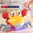 thumbnail image 2 of Baby bath water toy, Crawling Crab Baby Toy, Upgraded Tummy Time Gifts for Newborn Babies 3-6 6-12 Month, Light-Up Walking Dancing Moving Crab with Music & Obstacle Avoidance, Rechargeable (Orange), 2 of 5