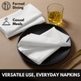 thumbnail image 4 of Softopia Cotton Dinner Table Fabric Napkins 17"x17", Set of 4, White, 4 of 7