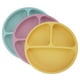 thumbnail image 1 of Platos para niños pequeños con succión - Platos para bebés Platos divididos de silicona - Juego de 3 - Púrpura+verde+amarillo, 1 of 5