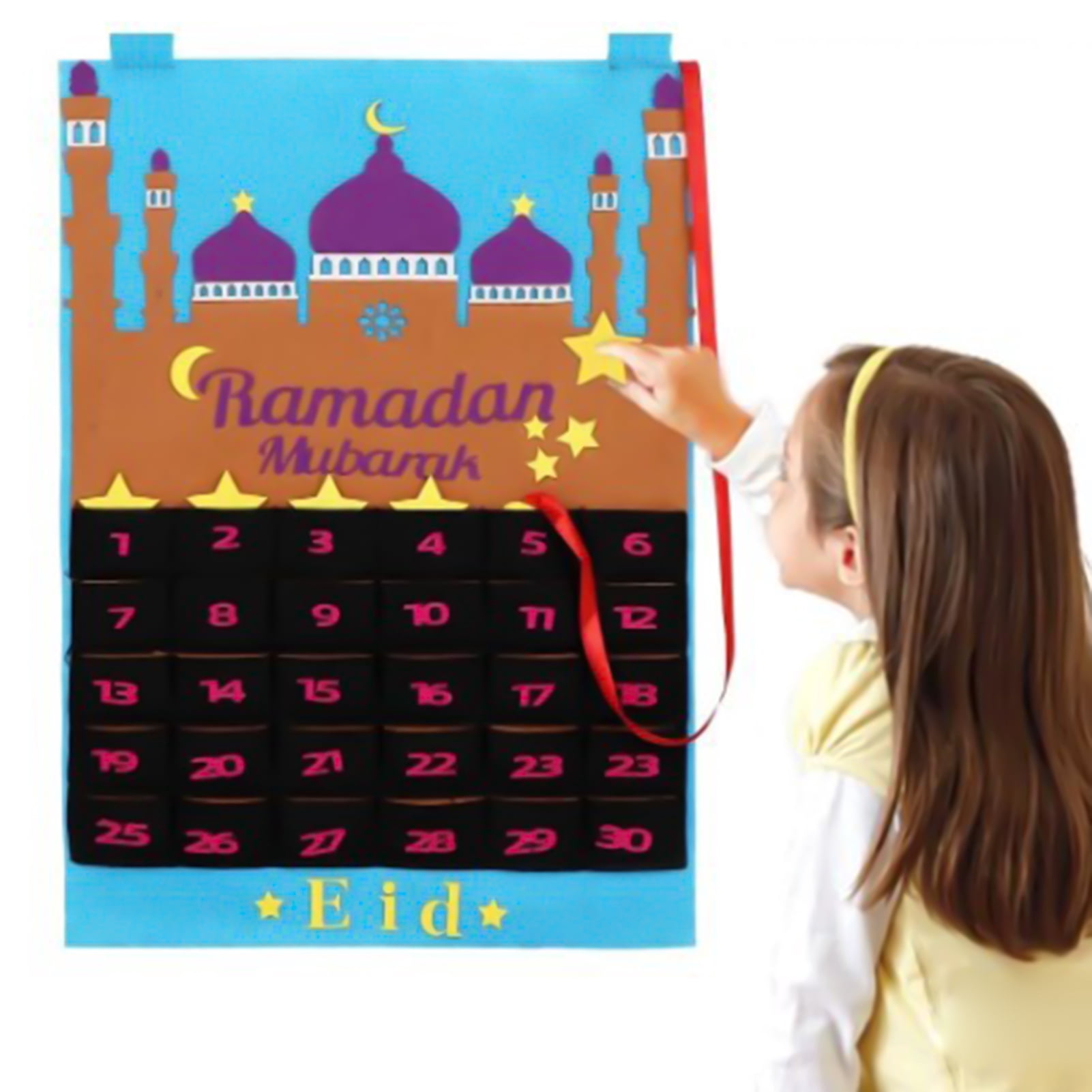 1-set-advent-calendar-decorative-convenient-felt-exotic-abstract-30-days-advent-calendar-home-decor-blue-felt-walmart-com