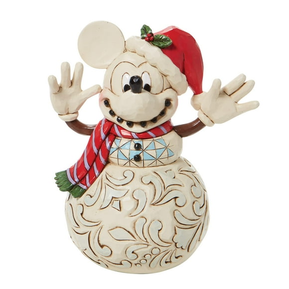 Enesco Disney Traditions by Jim Shore Mickey Mouse Snowman Snowy Smiles Figurine, 6.75 Inch, Multicolor
