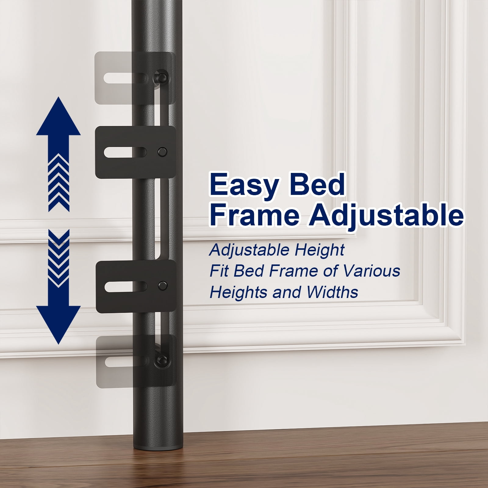 Yoneston Vintage Metal Queen Headboard with 3-Level Height Adjustment for Queen Bed Frame, Black