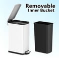 thumbnail image 2 of 8 Gallon Slim Stainless Steel Trash Can, Step Pedal Garbage Bin with Soft Close Lid, Fingerprint Resistant & Space Saving Waste Bin for Kitchen Bathroom Narrow Spaces - White, 2 of 7