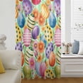 thumbnail image 5 of Easter Colorful Eggs Sheer Curtains 84 Inches Long, Spring Floral Polka Dot Green Striped Light Filering Curtains, Breathable Simi Curtain Privacy Drapes for Living Room Bedroom Window Treatment, 5 of 9