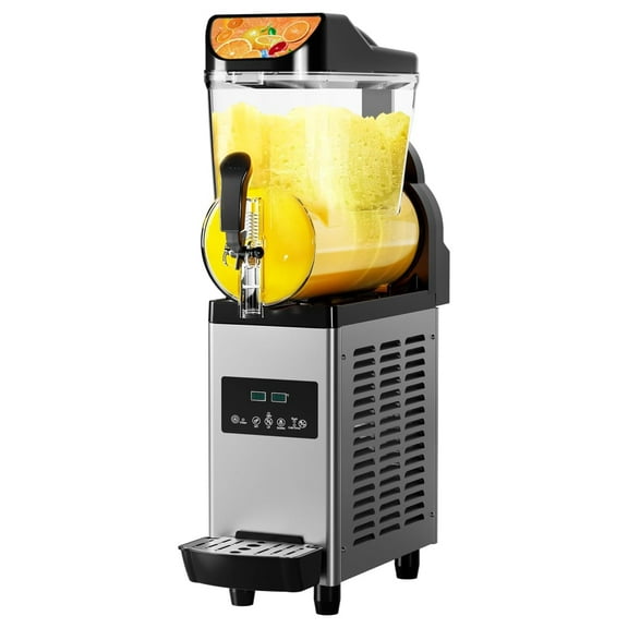 Garvee Commercial Slushy Machine with Self-Cleaning, 3.9Gal Frozen Drink Machine for Home, Restaurants, 450W, Black & Silver