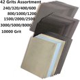 thumbnail image 2 of Papel de lija, papel seco húmedo 240-3000 5000 8000 10000 Papel abrasivo de grano/seco 4.5 x 5.5 pulgadas, lijado de metal en pulgadas y pulido automotriz (42Paper) oso de fresa Electrónica, 2 of 5