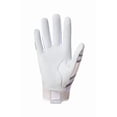 thumbnail image 2 of Guantes de bateo Mizuno F-257 para mujer, de softball, color blanco y plateado, talla pequeña, 2 of 5