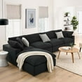 thumbnail image 2 of Modular Sectional Deep Sofa Set, Black, Fabric, Modern Contemporary, Living Lounge Cafe Room Hotel Lobby Hospitality, 2 of 10