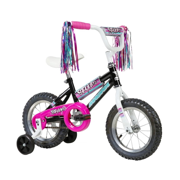 Dynacraft Magna Sapphire 12" Kids Bike, Pink Black, Ages 3-5