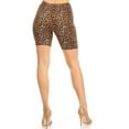 thumbnail image 3 of Women's Casual Animal Printed Elastic High Waist Stretch Biker Shorts, 3 of 5