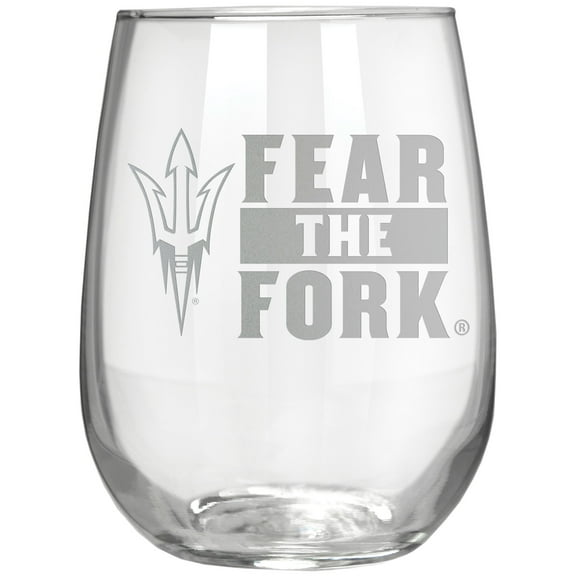 Arizona State Sun Devils Etched 17oz. Rally Cry Stemless Wine Glass