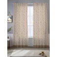 thumbnail image 2 of Pink Brown Floral Sheer Curtains 96 Inch Length 2 Panels Set - Light Filtering Window Treatments, Spring Flowers Rod Pocket Semi Curtains for Living Room/Bedroom/Kitchen Décor, 104"W x 96"L, 2 of 7