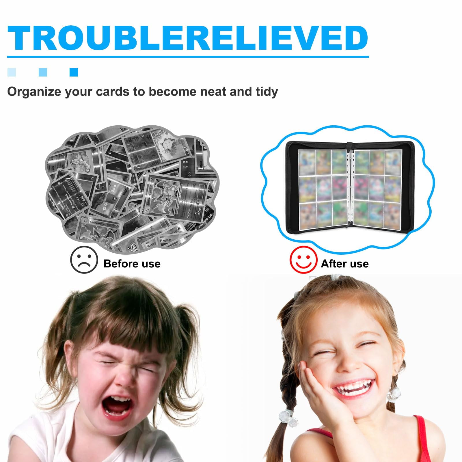 Trading Card Binder 900 Pockets, 50 Pages 9 Pocket Premium Card Album Folder with 50 Double-Card Collection Collector's Book Gift for Children
