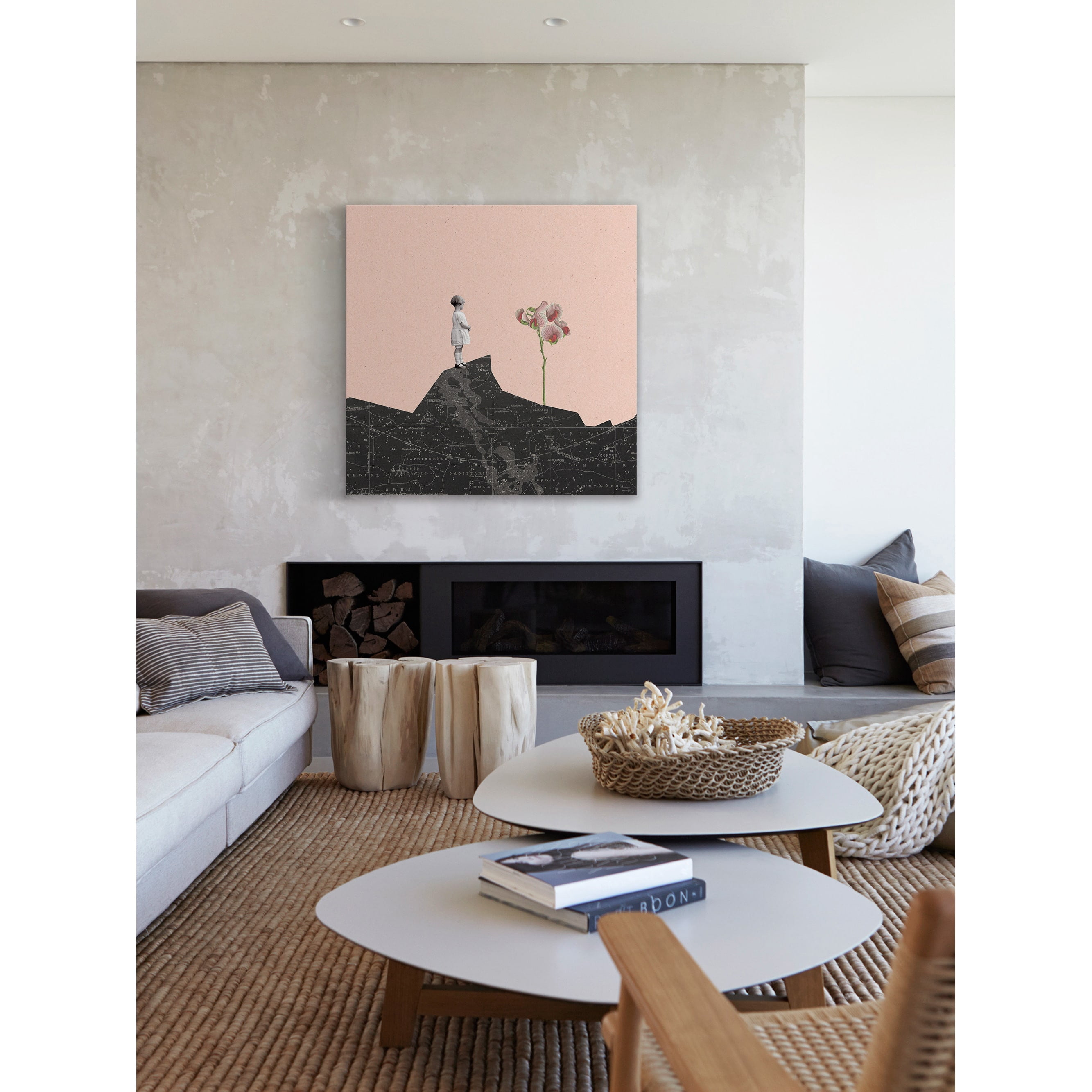 "Nina Mira Flor Rosa" Painting Print on Wrapped Canvas
