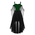 thumbnail image 6 of Dresses For Women Plus Size Fashion Gothic Vintage Midi Dress Croset Long Flare Sleeve Irregular Length Dress Short Sleeve, 6 of 6