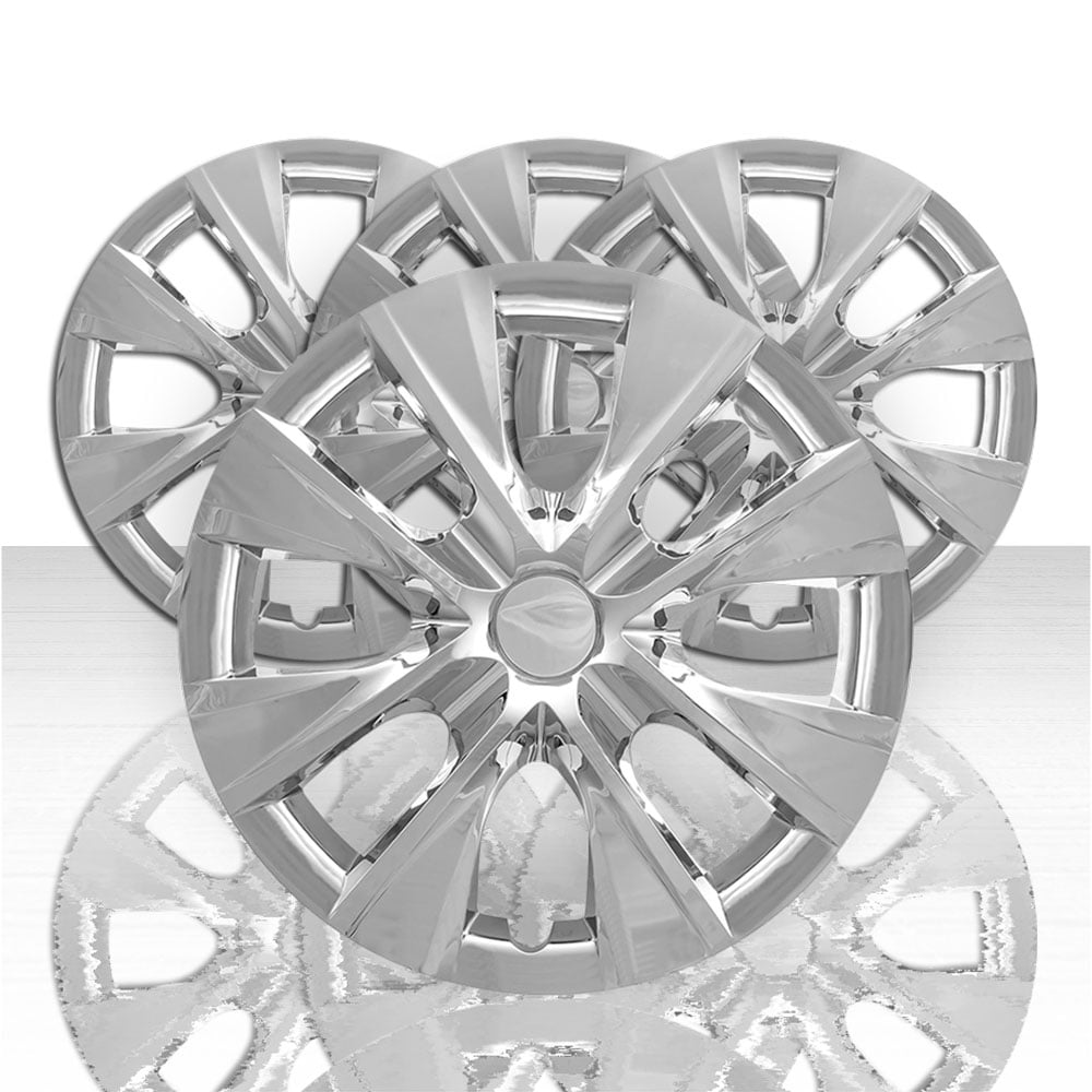 Set of 4 15" 8 Spoke Front and Rear Wheel Covers Chrome