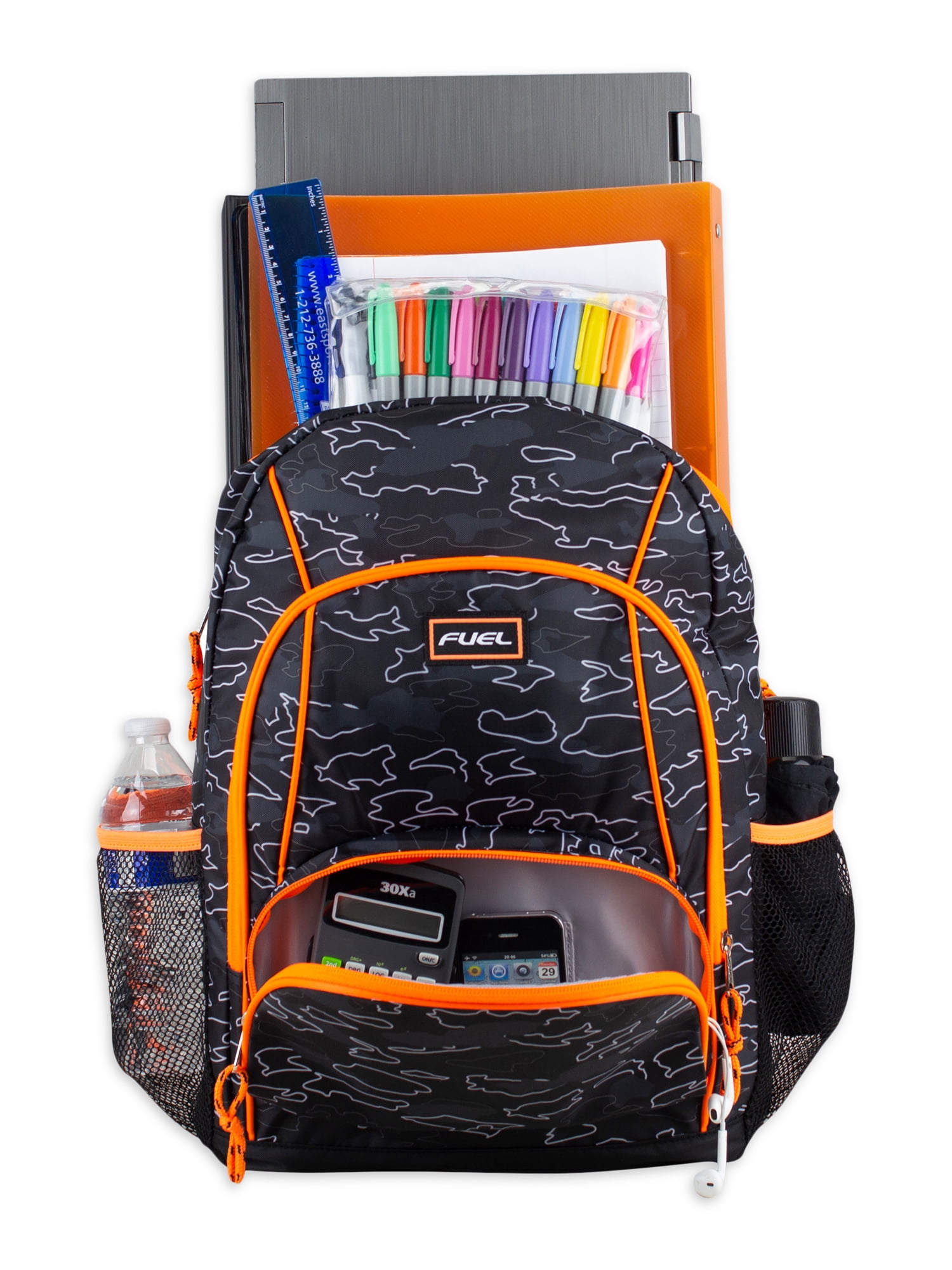Fuel Unisex Triple Pocket Backpack, CamouflageOutline