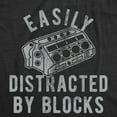 thumbnail image 2 of Mens Easily Distracted By Blocks T Shirt Funny Car Engine Lovers Novelty Graphic Tee for Guys Graphic Tees, 2 of 9
