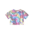 thumbnail image 4 of Alvivi Kids Girls Boys Hip-hop Jazz Dance Crop Top Shiny Sequins T-Shirt Costume, 4 of 7