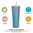 thumbnail image 3 of 750ml double-layer plastic cold water cup, beverage cup, transparent laser straw water cup with lid, 3 of 5
