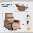 thumbnail image 2 of Oversized Swivel Rocker Recliner Chair for Living Room – Modern PU Leather, Deep Seat, Padded Armrests, 360° Glider Single Sofa, USB Charging Port, Power Reclining, Ideal for Bedroom & Nursery, 2 of 8