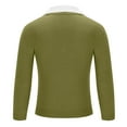 thumbnail image 4 of YLSDY Men's Fake-Two-Pieces V Neck Sweaters, Pullover Loose Long Sleeve Cozy Knitted Casual Lapel Sweater Tops Army Green XXL, 4 of 5