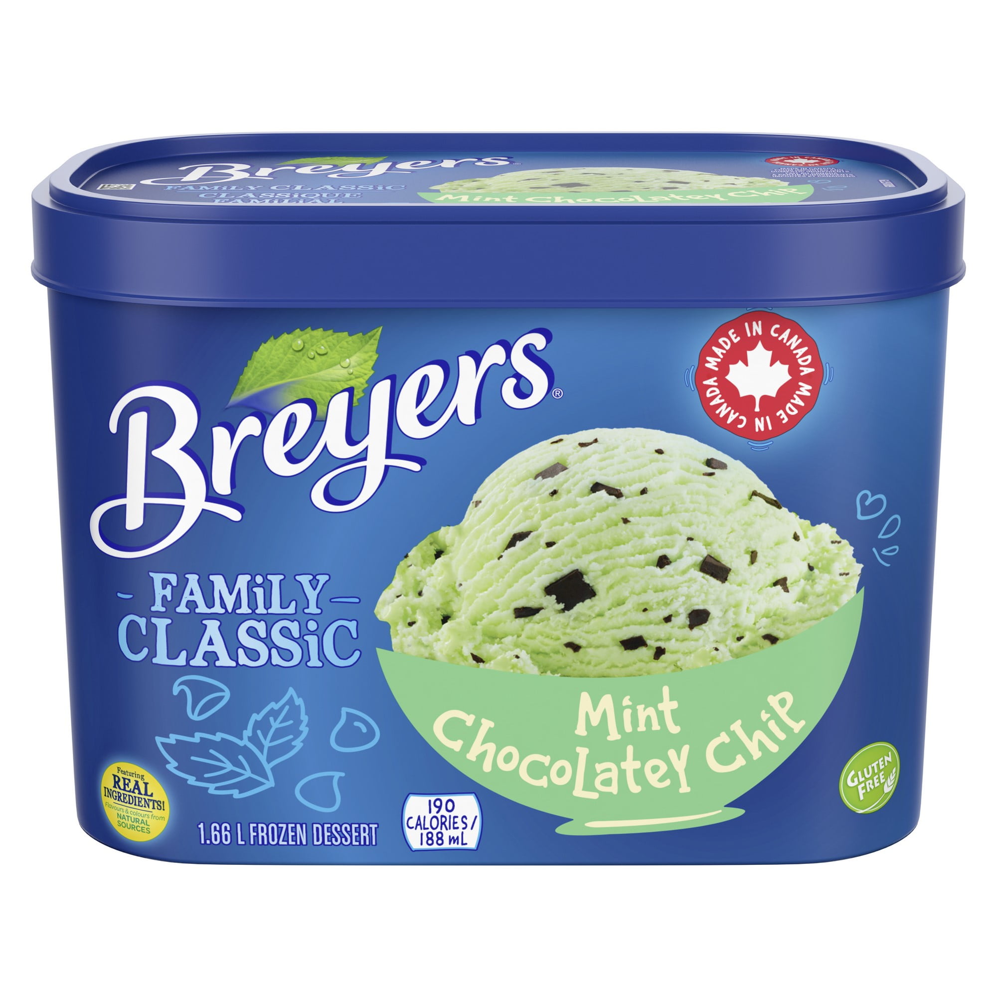 Dessert Glacé Breyers Classique Familial Menthe et Brisures Chocolatées