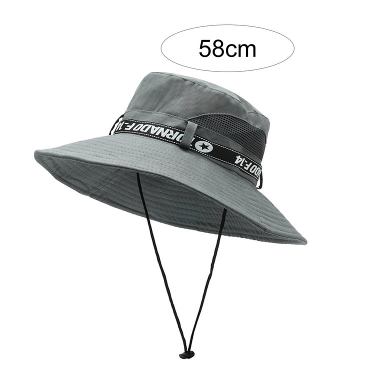 rygai Men Outdoor Hat Sunscreen Wide Brim Flat Top Round  display picture 1