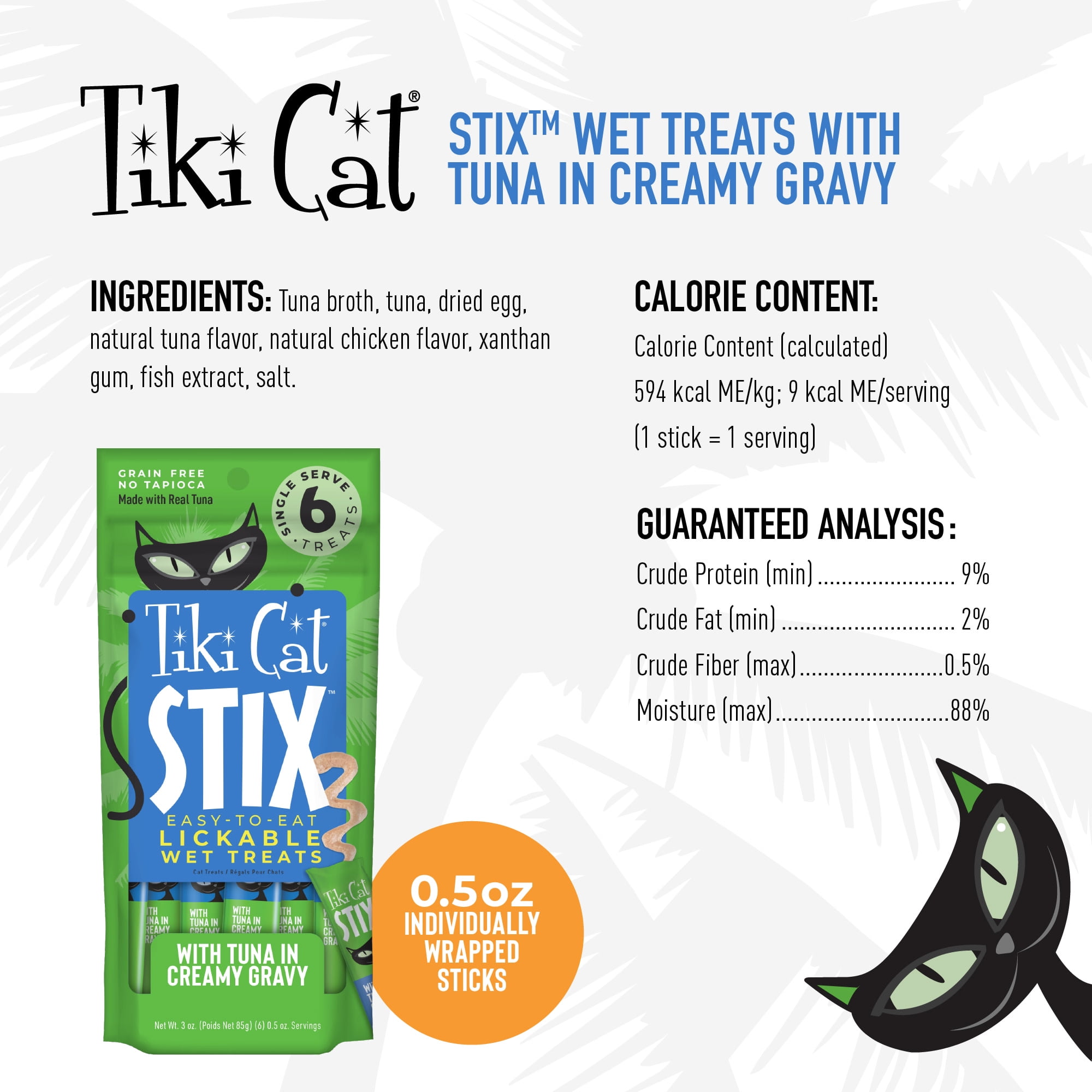 Tiki Pets Stix Topper Tuna for Animal Type, 3 oz. Pouch