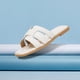 thumbnail image 2 of Sandalias Tejidas Slip On Sandals Square Open Toe Slides Women Trenzadas PU Cómoda Sin Deslizamiento Transpirable para Viajes Al Aire Libre, 2 of 8
