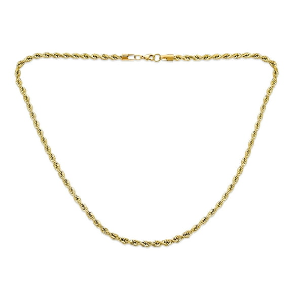 Unisex Urban Biker Hip Hop Heavy Strong 5MM Thick Strong Twist Cable Rope Chain Necklace for Men Yellow Gold Tone Stainless Steel 20 Inch