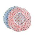 thumbnail image 2 of JLFNYA Bath Shower Caps for Women, 2 Pcs Shower Cap for Women, Womens Shower Caps Waterproof Reusable, Waterproof Shower Caps, Elastic Shower Cap, Elastic Band Bath Hair Hat for Women, 2 of 6