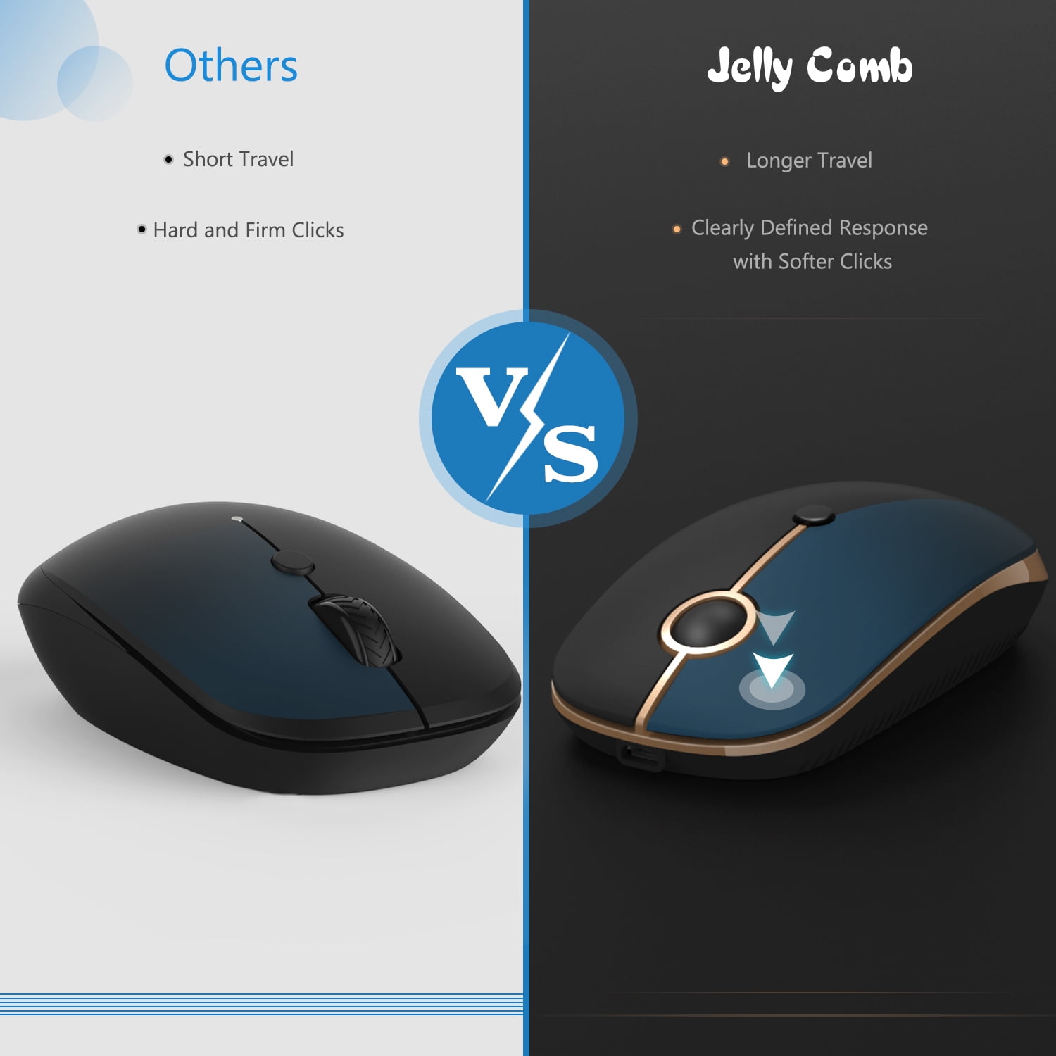 Jelly Comb ワイヤレスマウス 黒 Amazon.com: Wireless Ergonomic Mouse, Jelly Comb
