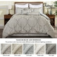 thumbnail image 5 of Chezmoi Collection Noelle 7-Piece Floral Medallion Jacquard Motif Comforter Set, Queen, Silver Gray Brown, 5 of 6