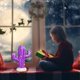 thumbnail image 5 of Navidad De Resina Con Luces, Adorno De Mesa De Cactus De Navidad Nostálgico Vintage, Decoraciones De Navidad Eigraketly HA042673-02, 5 of 6