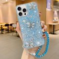 thumbnail image 1 of compatible iPhone 11 Pro Max Starry Sequin Jade Butterfly Epoxy TPU Phone Case with Strap Cheap and fine, 1 of 4