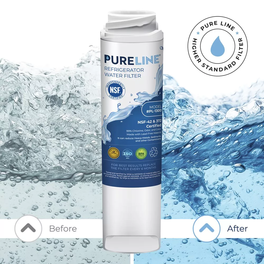PureLine GE GSWF Refrigerator Water Filter Replacement, Also Compatible with Kenmore 46-9914, 9914, 469914, GSWFDS, AP3418061 (2 Pack)