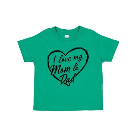 

Inktastic I Love My Mom and Dad in Black Chalk Heart Gift Toddler Boy or Toddler Girl T-Shirt