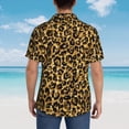 thumbnail image 4 of Fuzoiu Gold Glitter Leopard Print Hawaiian Shirt for Men, Summer Beach Casual Short Sleeve Button Down Shirts, Men’s Beach Summer Shirts with Pocket,3X-Large, 4 of 7