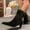 Black, variant on PiGOGI Women's Ankle Boots Pointed Toe Low Heel Winter Boots for Women One Foot Style Casual Comfortable Easy Wear Brown 42