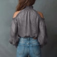 thumbnail image 6 of Women's Tops, Tees & Blouses V Neck 3/4 Sleeve All Over Print Button Down Loose Casual Shirts Business Casual Tops for Women bovemsi, 6 of 6