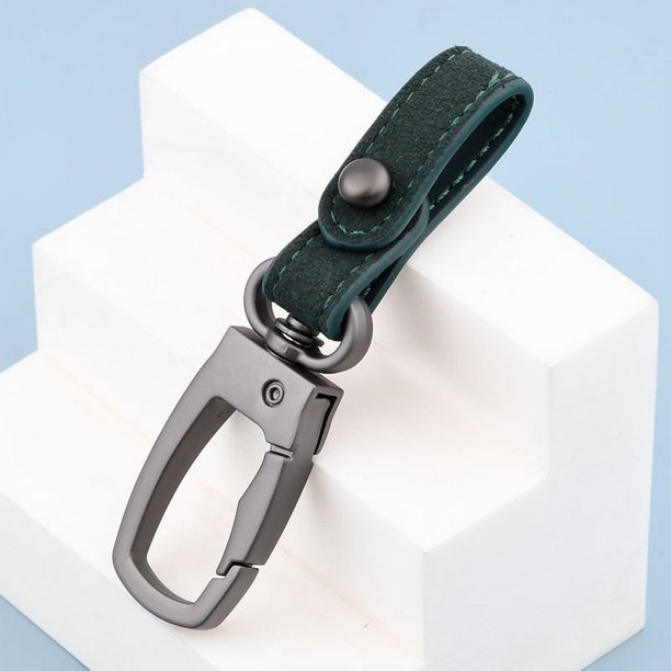 Llavero cuadrado de gamuza de metal, accesorio creativo para llaves tejidas de bricolaje, llavero colgante de cintura para hombre para coche