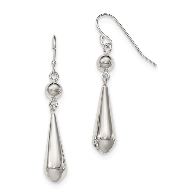 Sterling Silver Polished Dangle Shepherd Hook Earrings QE12072